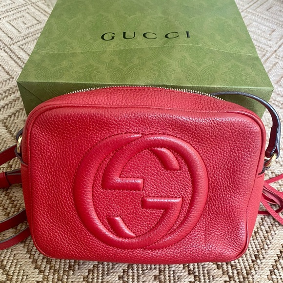 Gucci Handbags - Authentic Gucci Red Small Soho Bag-includes shopping bag!